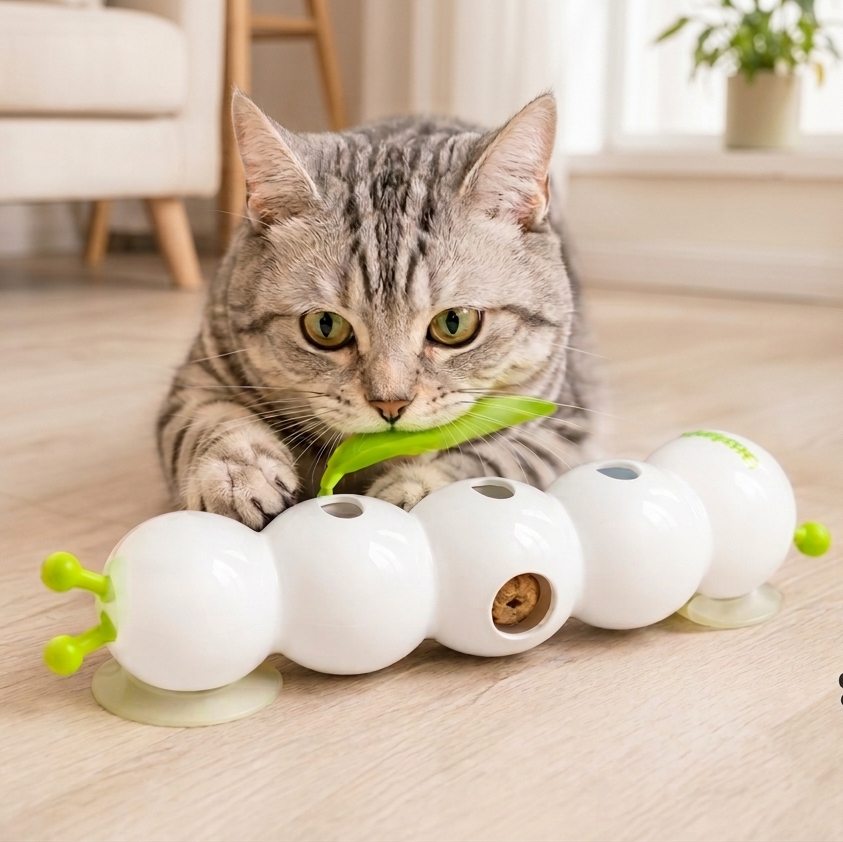 Motion-Activated Caterpillar Cat Toy